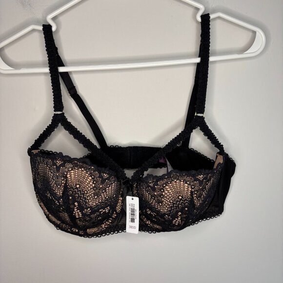 ADORE ME NEW 38DD Underwire Bra Womens Black Lace Nude SCA-BR-00093-JetBlk-38DD - Picture 1 of 7